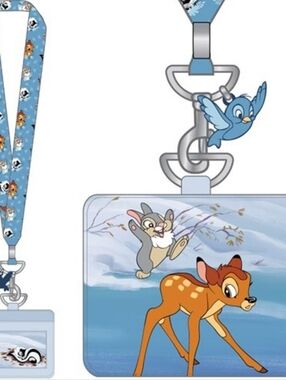 Bambi Snow Day Lanyard with Cardholder